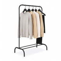 KLEIDERSTÄNDER Eisen - Schwarz, Metall (110/150/40cm) - Relaxdays