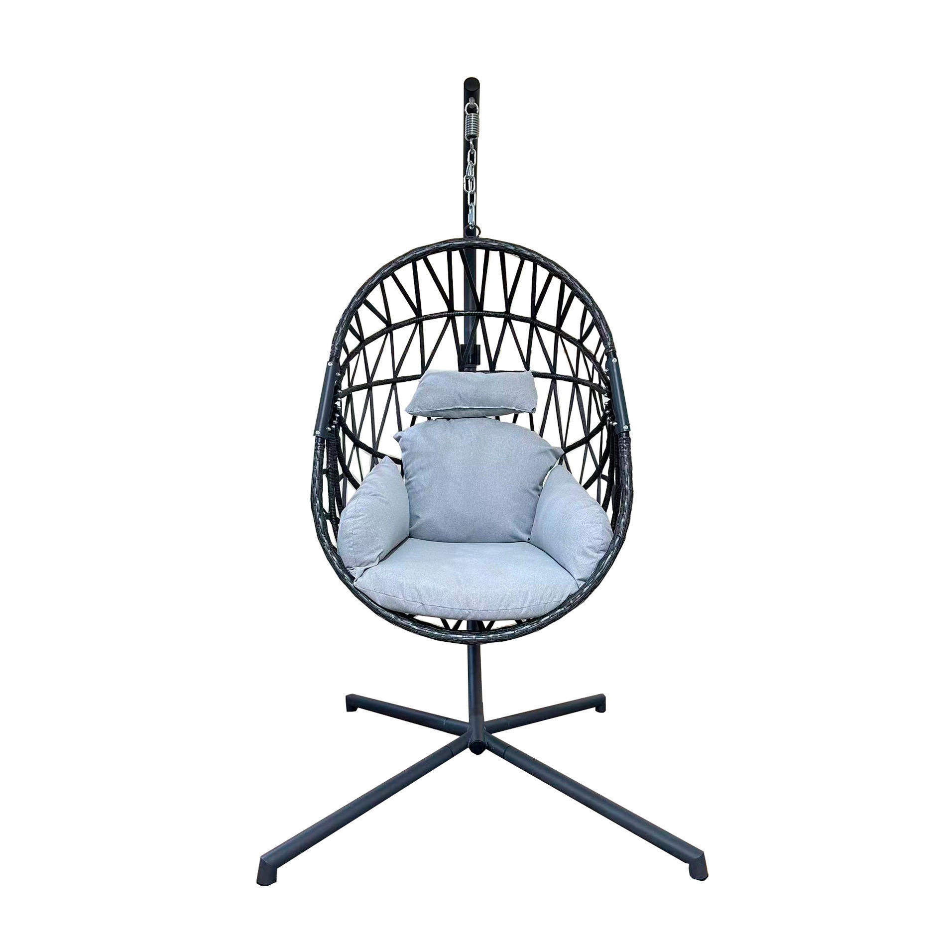HÄNGESESSEL Grau 128/128/200 cm - Grau, Metall (128/200/128cm) - Mobili Rebecca