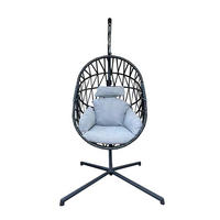 HÄNGESESSEL Grau 128/128/200 cm - Grau, Metall (128/200/128cm) - Mobili Rebecca