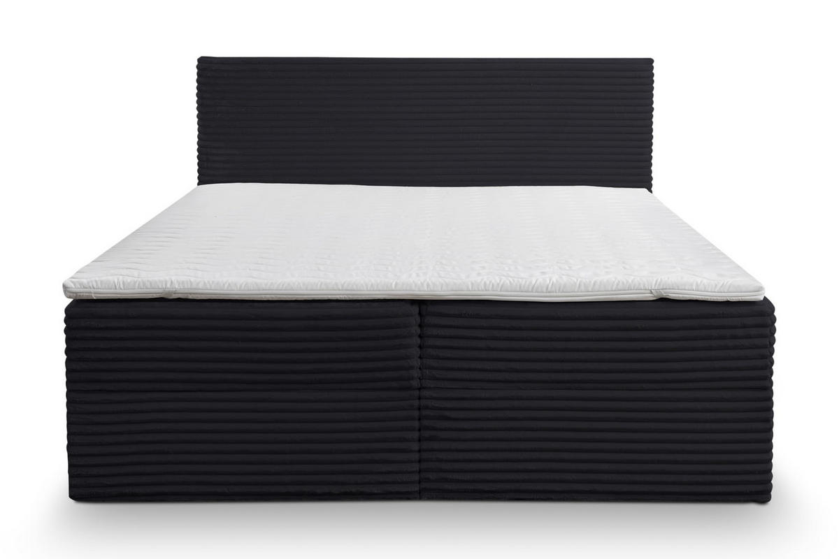 BOXBETT TILLY mit zwei Bettkästen H2/H3 Matratze und Topper 140 x 200 cm - Schwarz, Holzwerkstoff (140/200cm) - VENASI MÖBEL