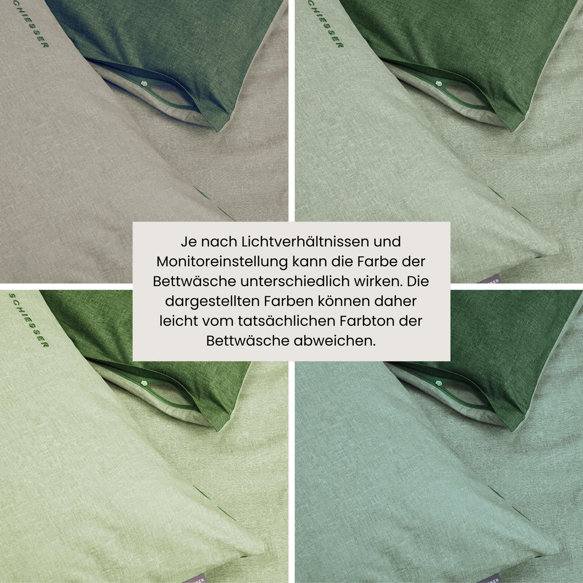 BETTWÄSCHESET Doubleface - Renforcé - 2-teilig - 155 x 220 cm - Grün - Grün, Textil (155/220cm) - SCHIESSER