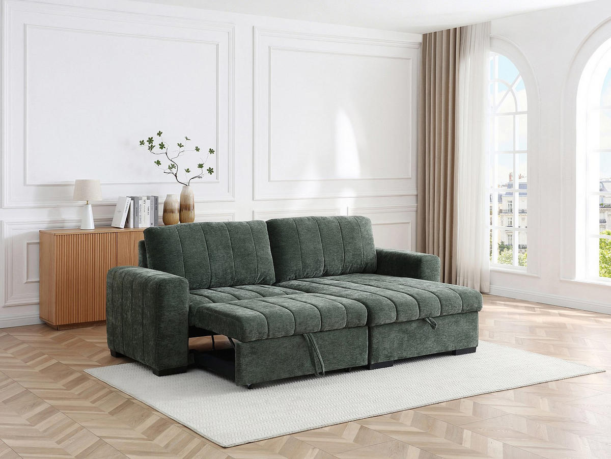 SCHLAFSOFA - -Sitzer - Stoff - Grün - - Grün, Textil (250/93/154cm) - Vente-Unique