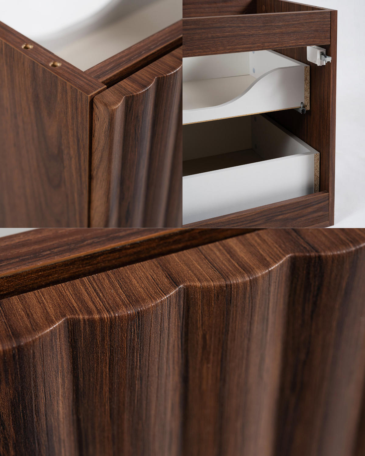 BADEZIMMER-HOCHSCHRANK: Nusseiche / Griffe Gold, 35 x 27 x 136 cm - Eichefarben/Goldfarben, Holzwerkstoff (35/136/27cm) - 3XE LIVING