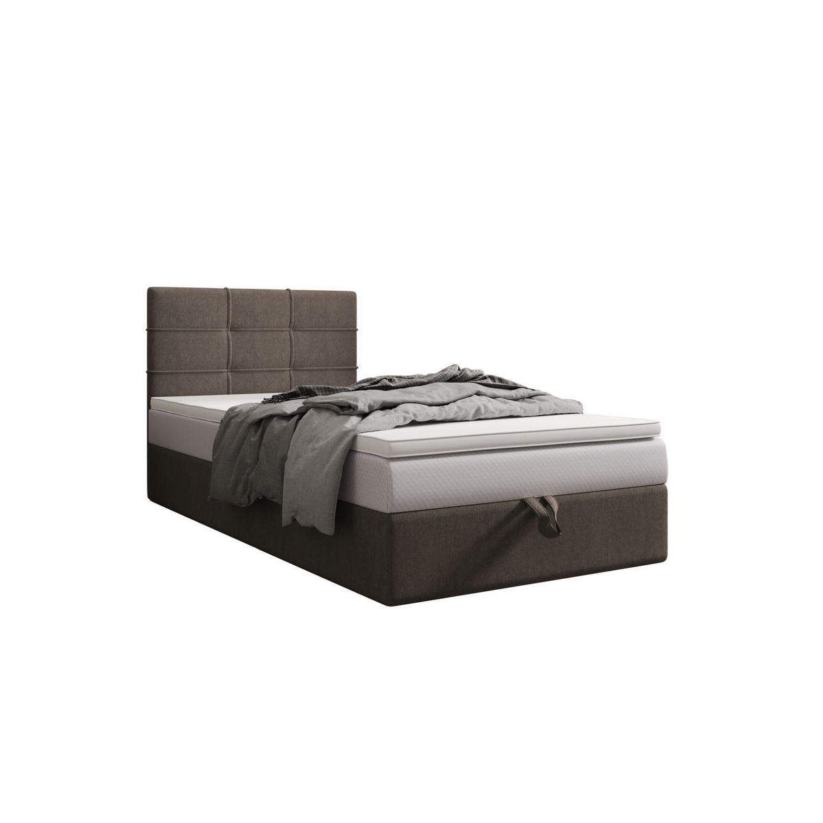 BOXBETT DUO 2 100x200 Cosmic 03, mit Matratze H3, Bonell und Topper, Braun - Braun, Holz/Kunststoff (100/200cm) - Bedante