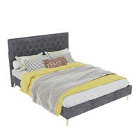 BETT mit Stauraum 140x200 cm Stoff Grey - Grau, Metall (140/200cm) - Meubliv