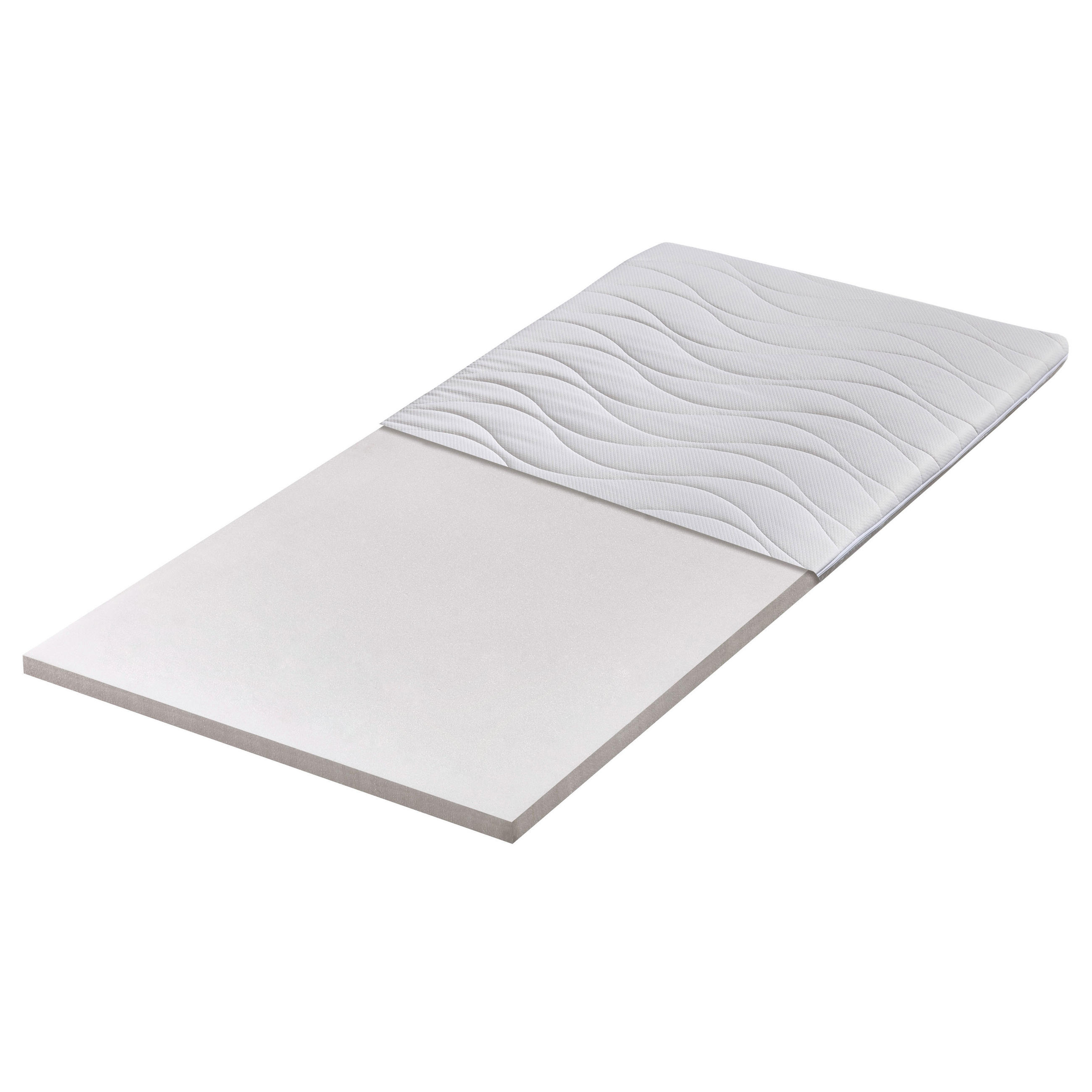 KALTSCHAUMTOPPER, abnehmbarer Bezug, Größe: 160x220 - Weiß, Textil (160/220cm) - Betten-ABC