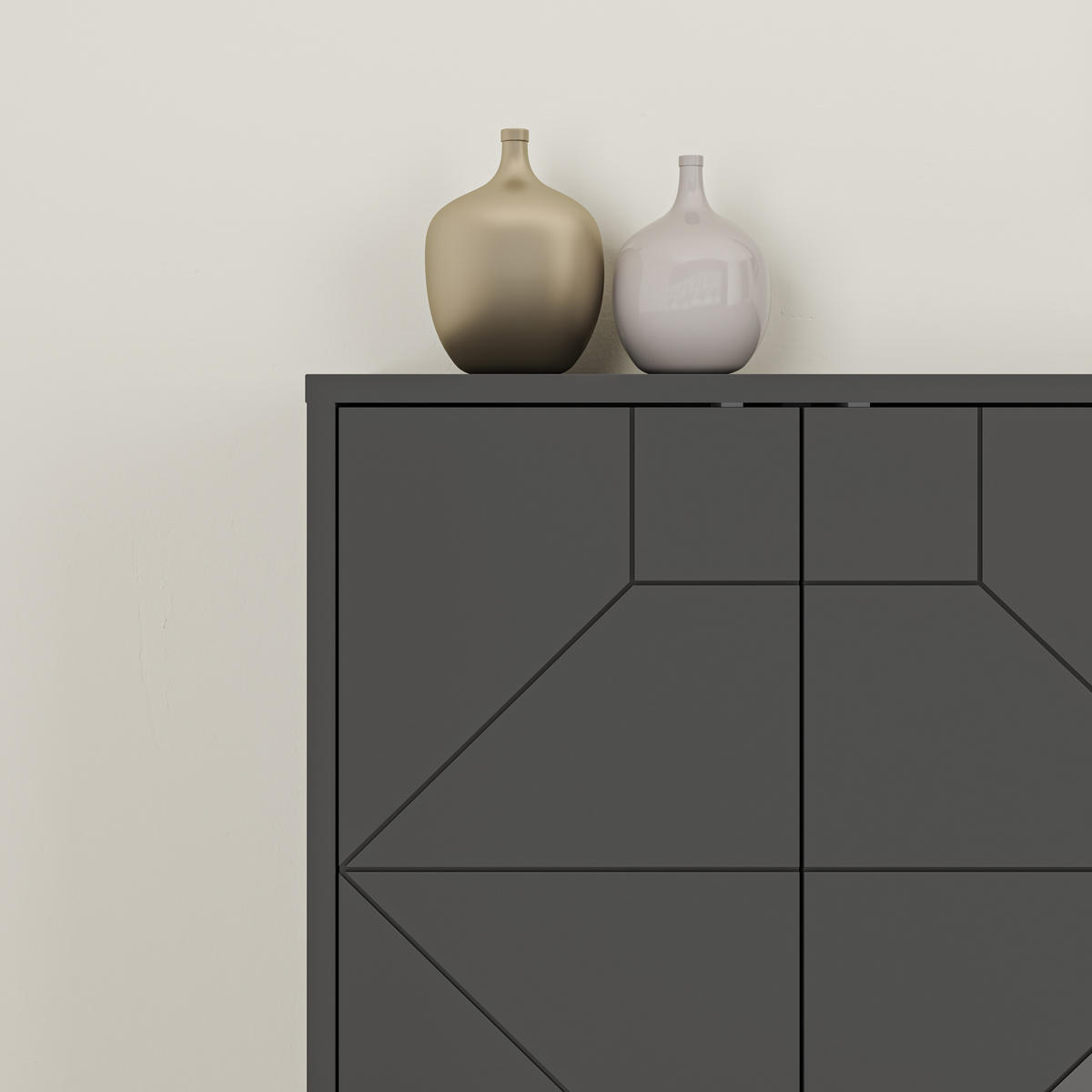 SIDEBOARD Dune Anthrazit 181/35/77,4 cm - Anthrazit/Schwarz, Holzwerkstoff/Metall (181/77.4/35cm) - Decortie