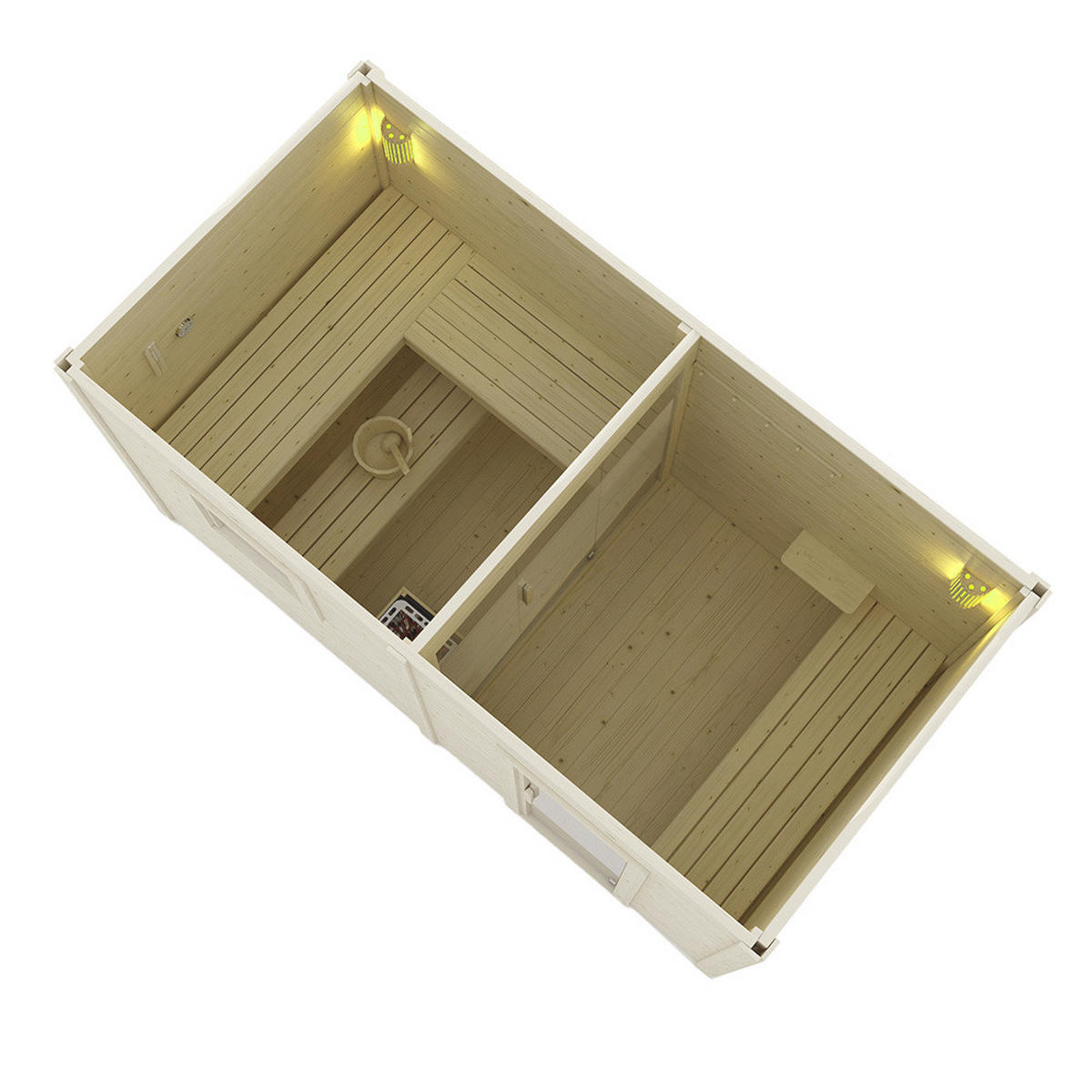 SAUNAHAUS TALO XL - XL - Braun, Holz (400/220/217cm) - Home Deluxe