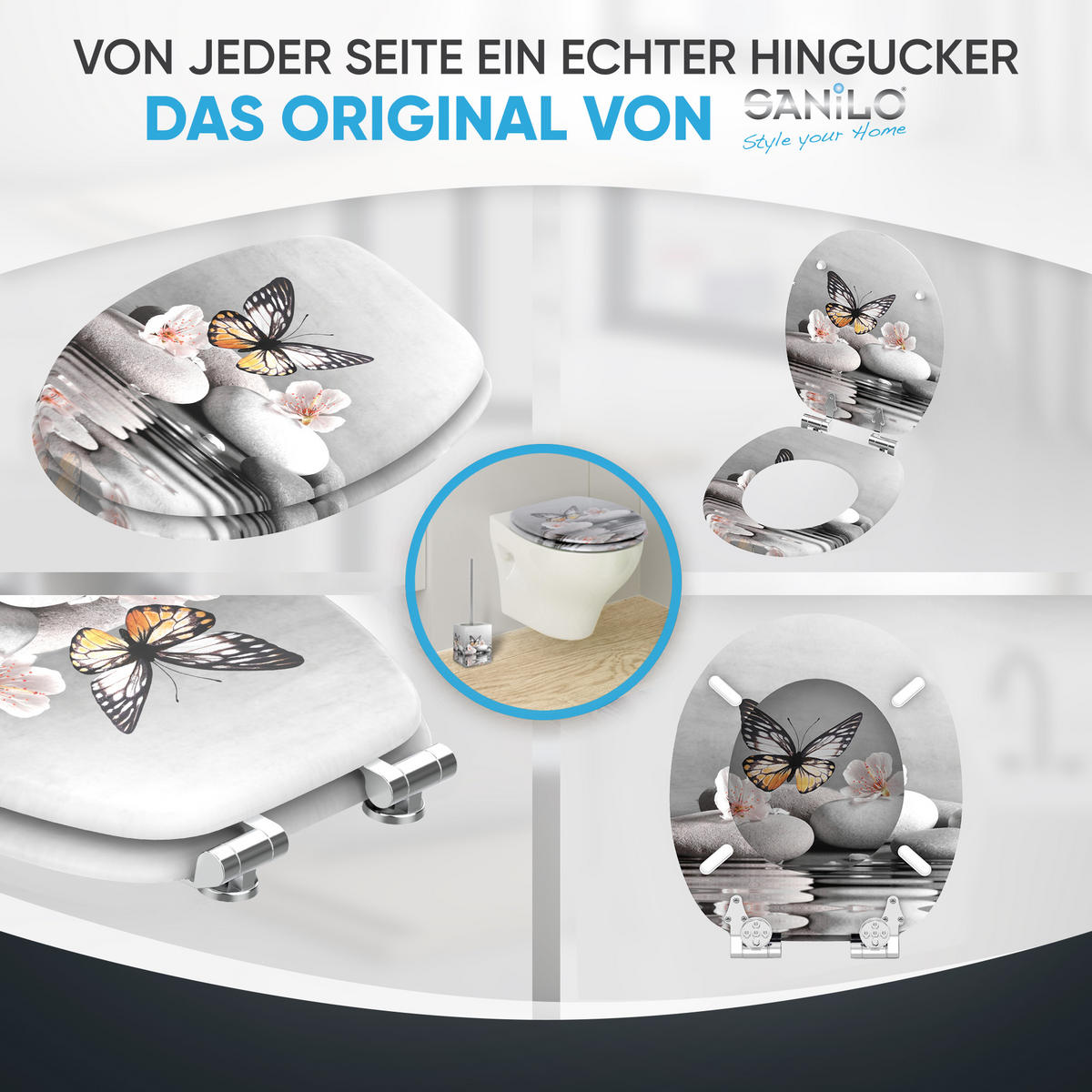 WC-SITZ mit Absenkautomatik Vanesa - Grau, Holzwerkstoff (38/6/47cm) - Sanilo