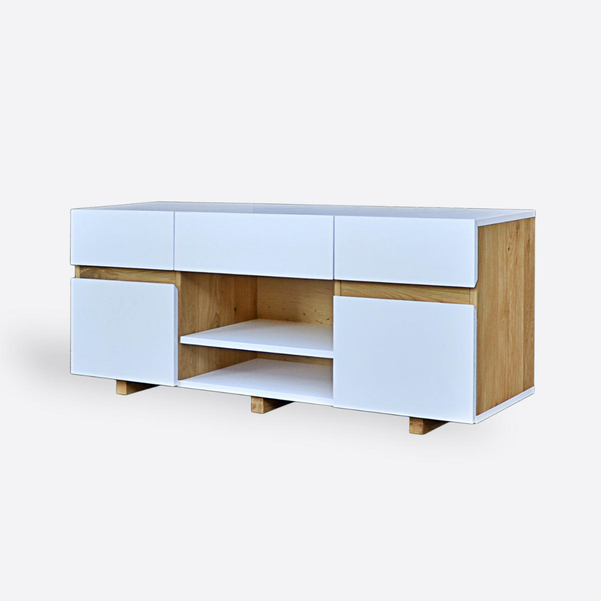TV-SCHRANK für das Wohnzimmer DORIS - Eichefarben, Holz (130/55/32cm) - Rawood Furniture