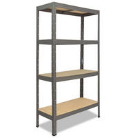 SCHWERLASTREGAL PRO 180x75x40 cm in grau mit 4 Böden und 200 kg Traglast pro Boden - Grau, Metall (75/180/40cm) - shelfplaza