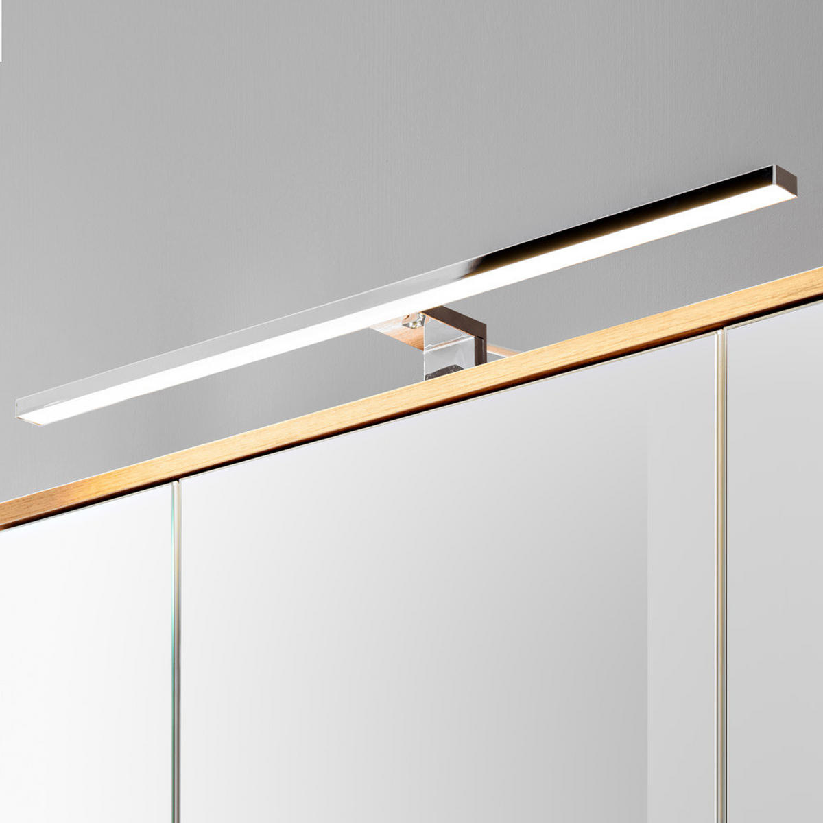 SPIEGELSCHRANK Solna-56 - Weiß, Holzwerkstoff (100/74/20cm) - Lomado