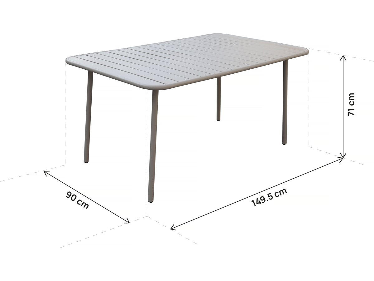 GARTENTISCH bilbao Taupe - Taupe, Metall (150/90/71cm) - Habitat Garten