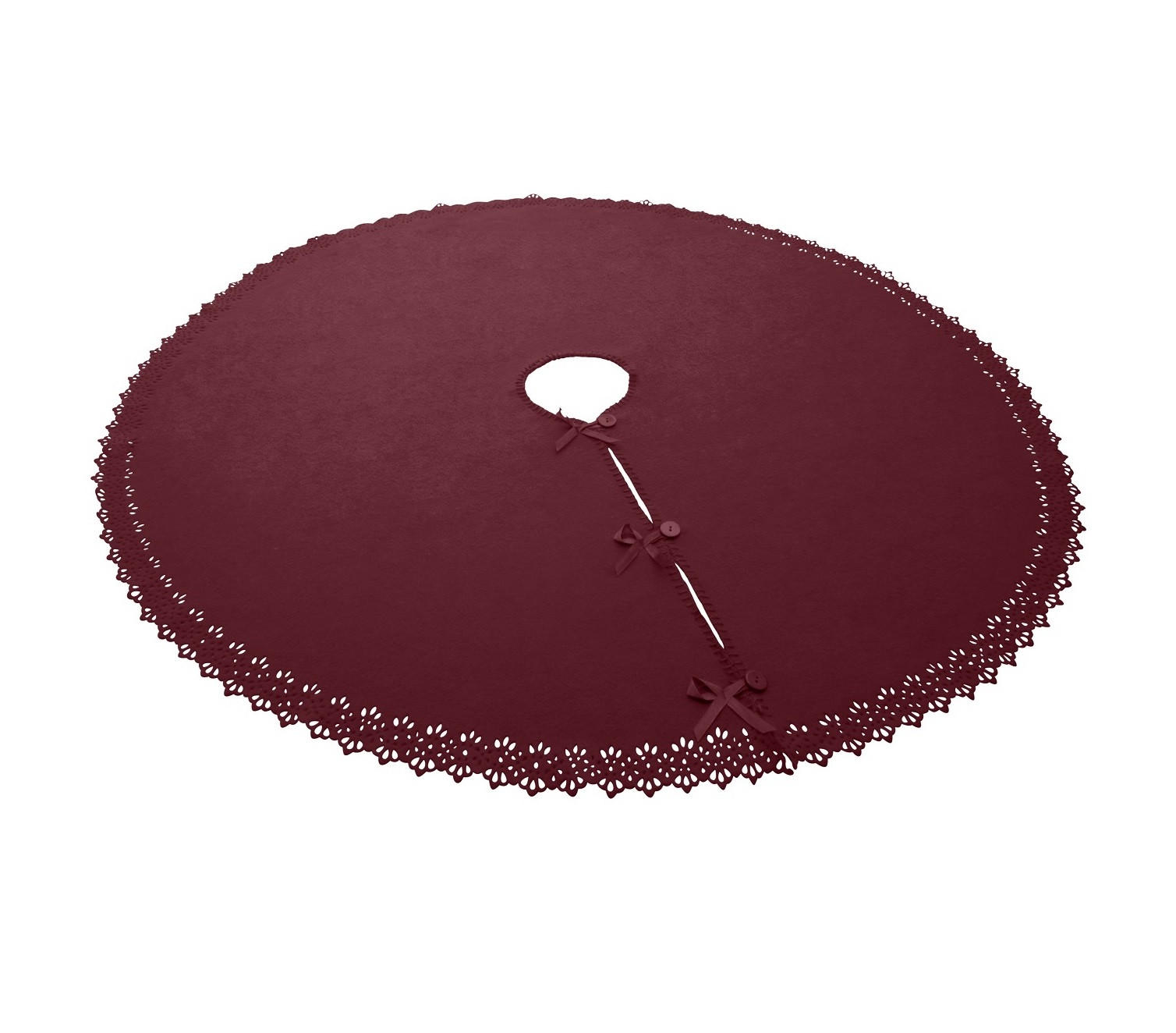 WEIHNACHTSBAUM-DECKE rot - Bordeaux, Textil (0.1cm) - wometo