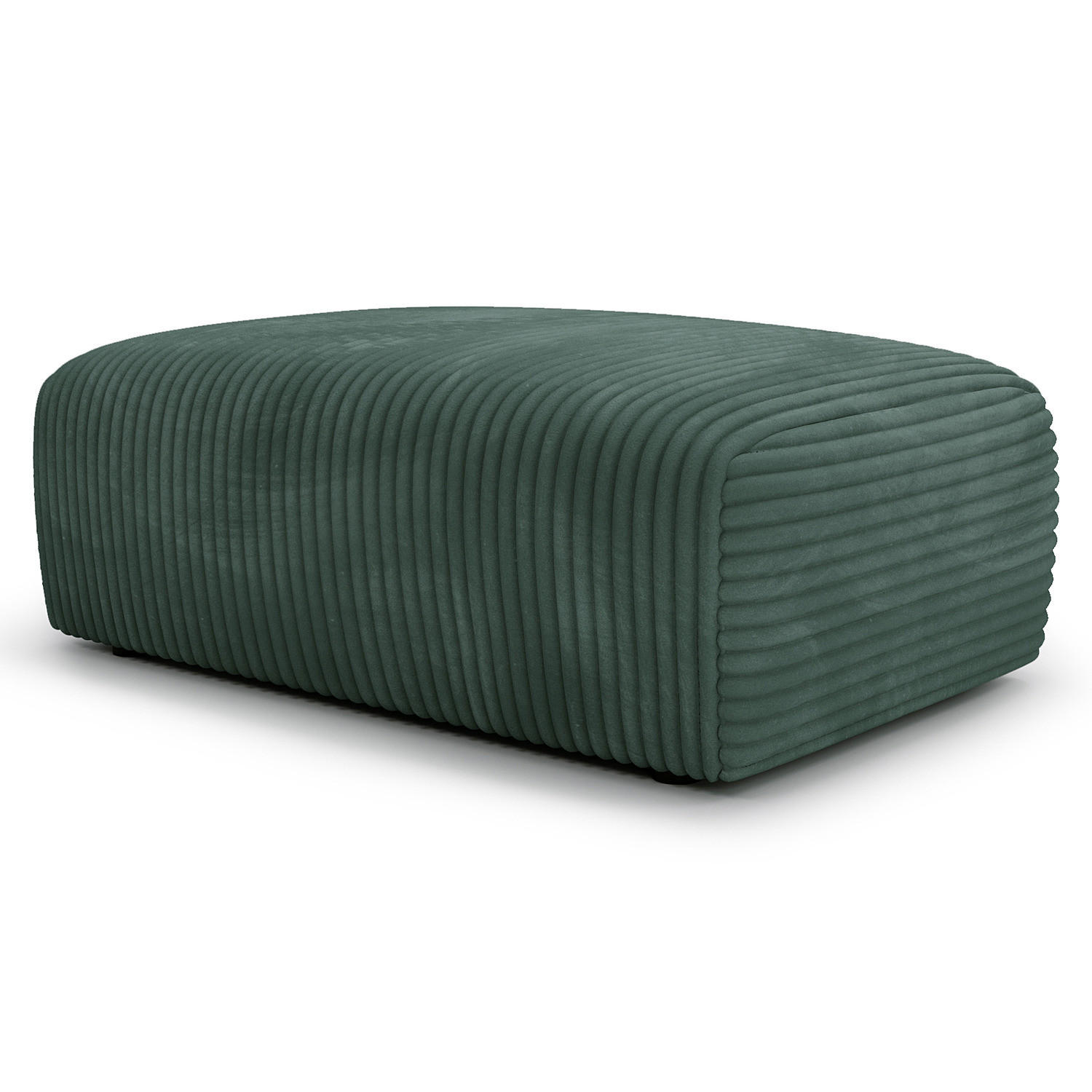 POLSTERHOCKER - Cord - Schwarz/Grün, Kunststoff/Textil (110/40/72cm) - home24