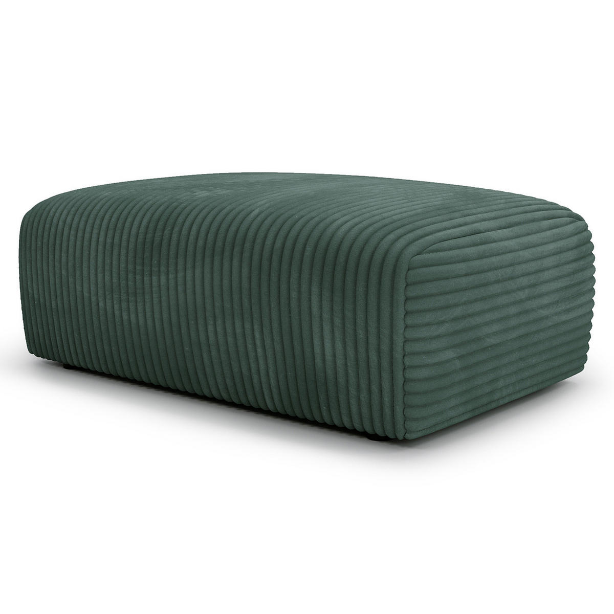 POLSTERHOCKER - Cord - Schwarz/Grün, Kunststoff/Textil (110/40/72cm) - home24