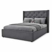 POLSTERBETT 160/200 cm in Grau mit Bettkasten Stoff Retro-Design - Grau, Holzwerkstoff/Textil (160/200cm) - STILVORA