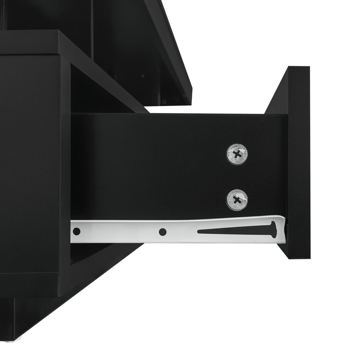 COUCHTISCH 95/50/42,5 cm Schwarz Hochglanz mit LED-Beleuchtung und 2 Schubladen - Schwarz, Holzwerkstoff (95/50/42.5cm) - Flora Grace