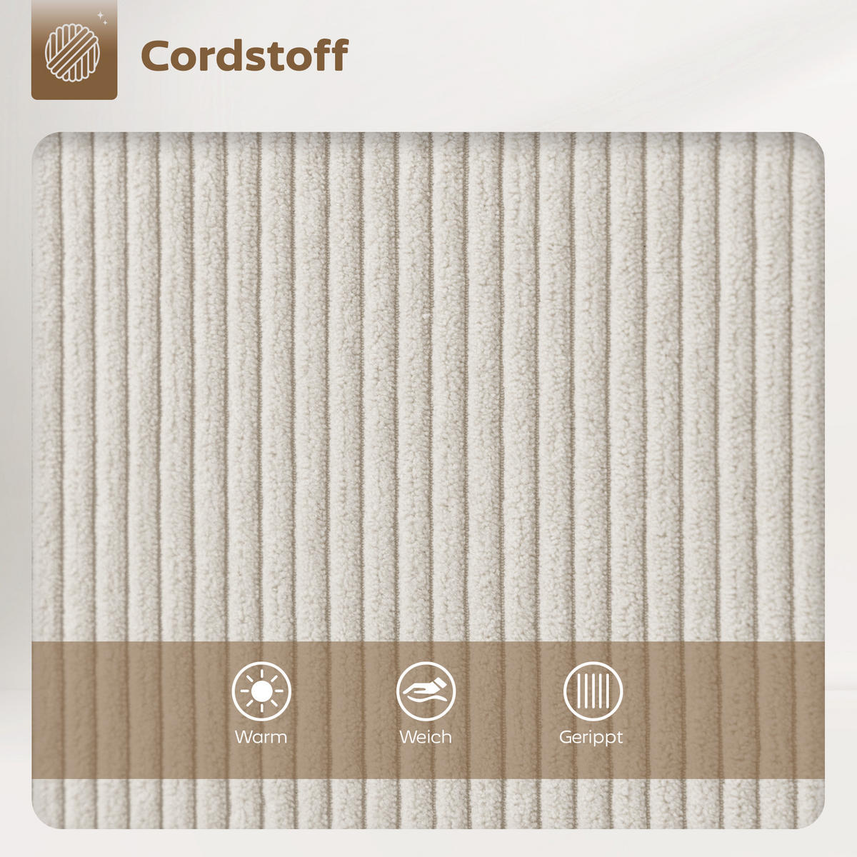 BARHOCKER 2ER-SET aus Polyester Cremeweiß - Creme, Textil (49/88/52cm) - HOMCOM