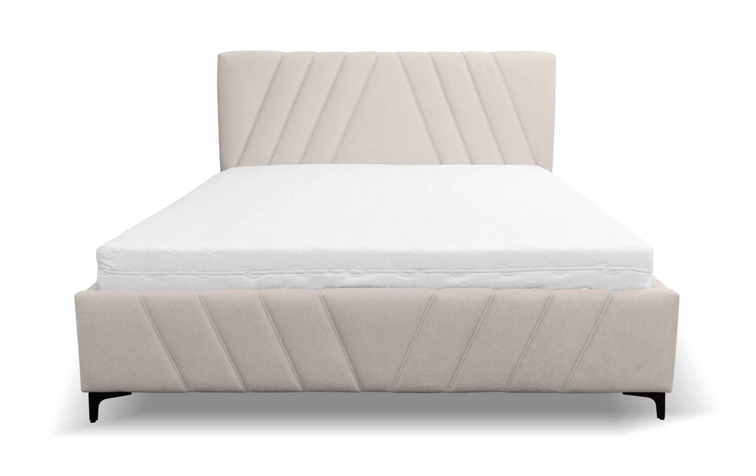 POLSTERBETT Capri mit Kopfteil, 160 x 200 cm, mit Bettkasten und Lattenrost aus Metall, Velourstoff, Frabe: Beige - Beige, Holz/Kunststoff (160/200cm) - VENASI MÖBEL