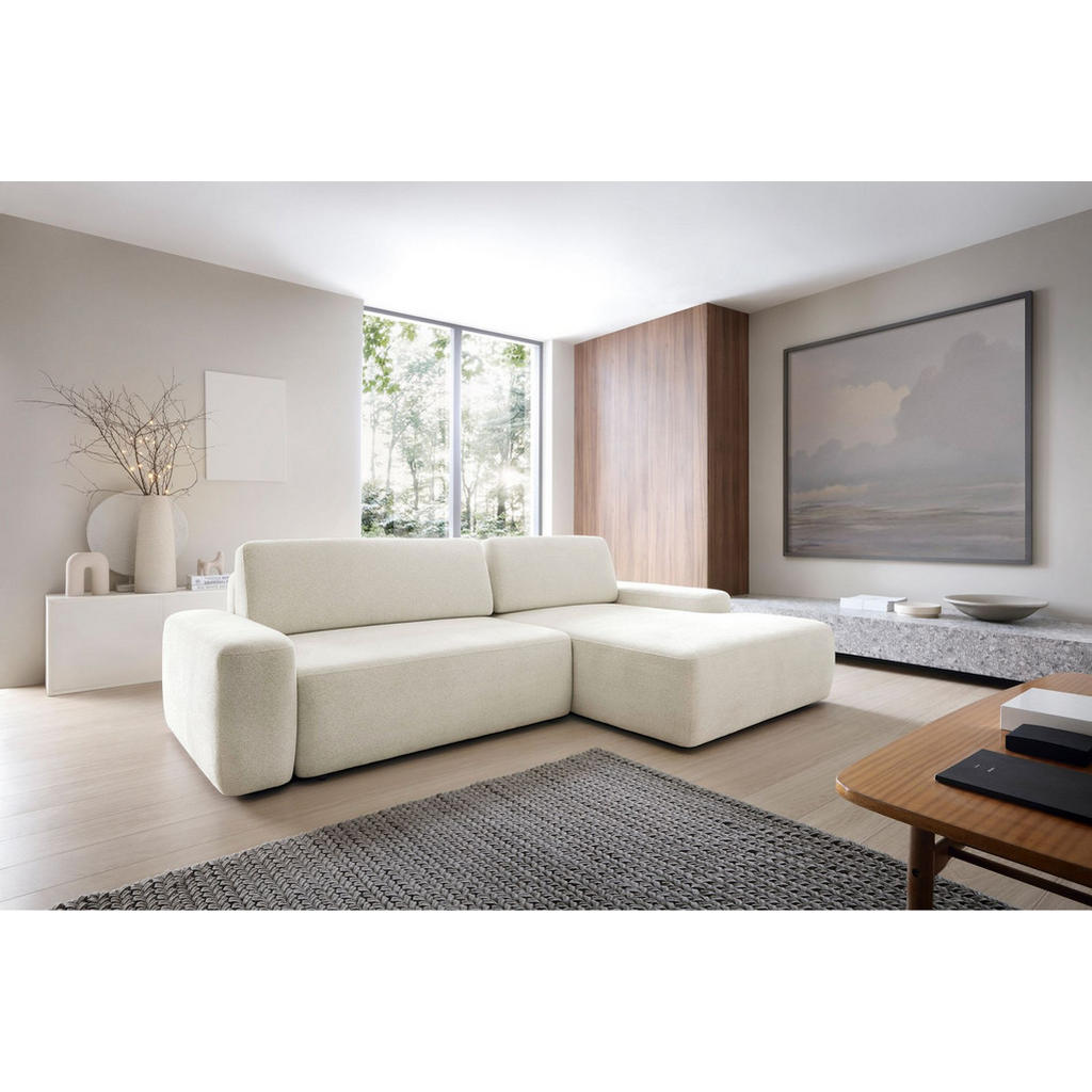 Thumbnail - Selsey Ecksofa, Creme, Textil, 4-Sitzer, Ottomane rechts, L-Form,L-Form, 264x162 cm, Wohnzimmer, Sofas & Couches, Wohnla...