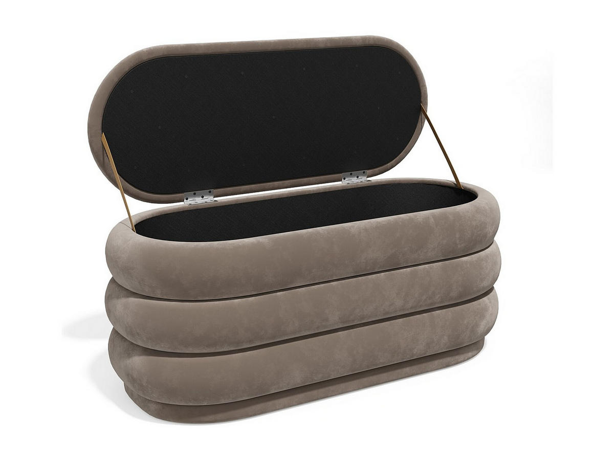 SITZBANK - 112 cmcm x 47 cmcm - Stoff, Samt - Taupe - ECAMBI - Taupe, Textil (112/49/47cm) - Vente-Unique