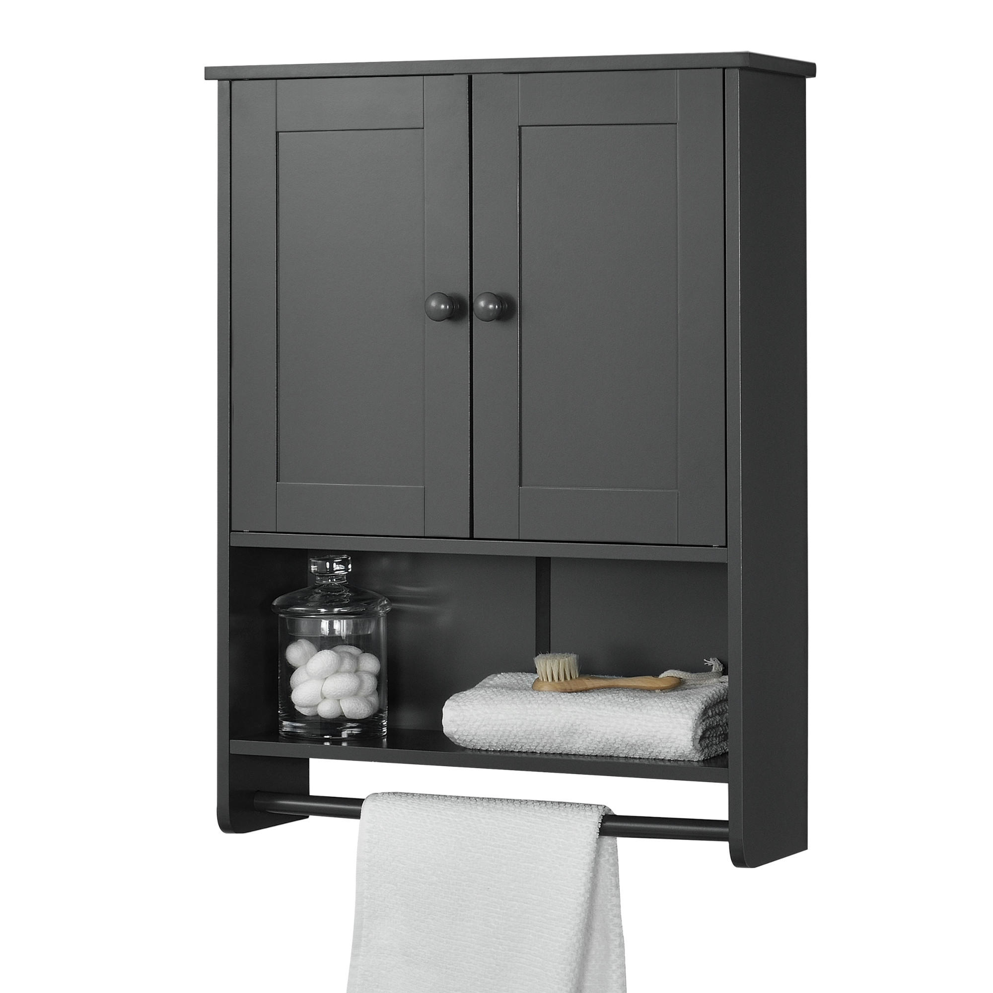 HÄNGESCHRANK Steyr - Dunkelgrau, Holzwerkstoff (48.7/65/14.5cm) - [en.casa]