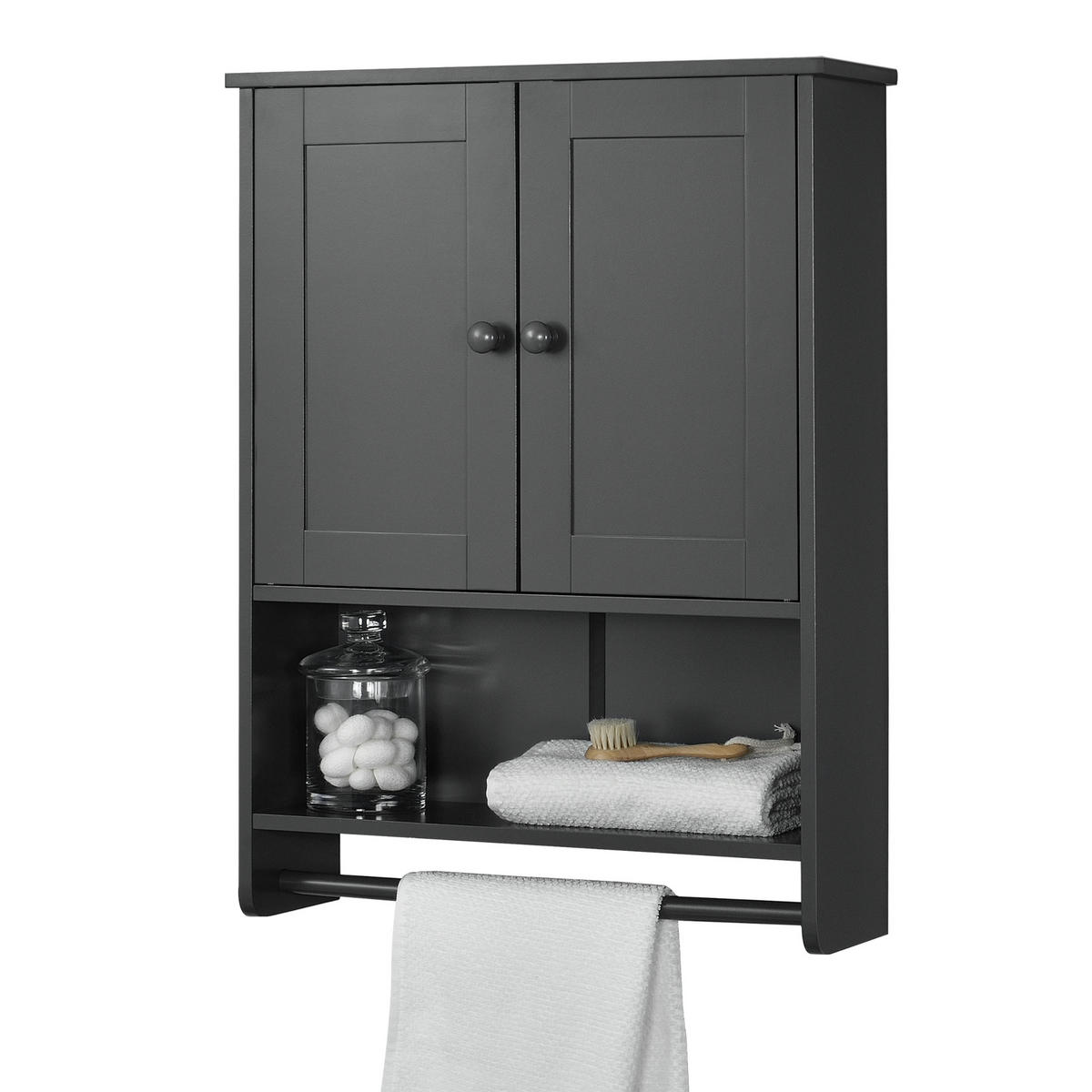 HÄNGESCHRANK Steyr - Dunkelgrau, Holzwerkstoff (48.7/65/14.5cm) - [en.casa]