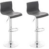 BARHOCKER 2er Set Kunststoff grau - Chromfarben/Grau, Kunststoff/Metall (39/84/36cm) - CLP