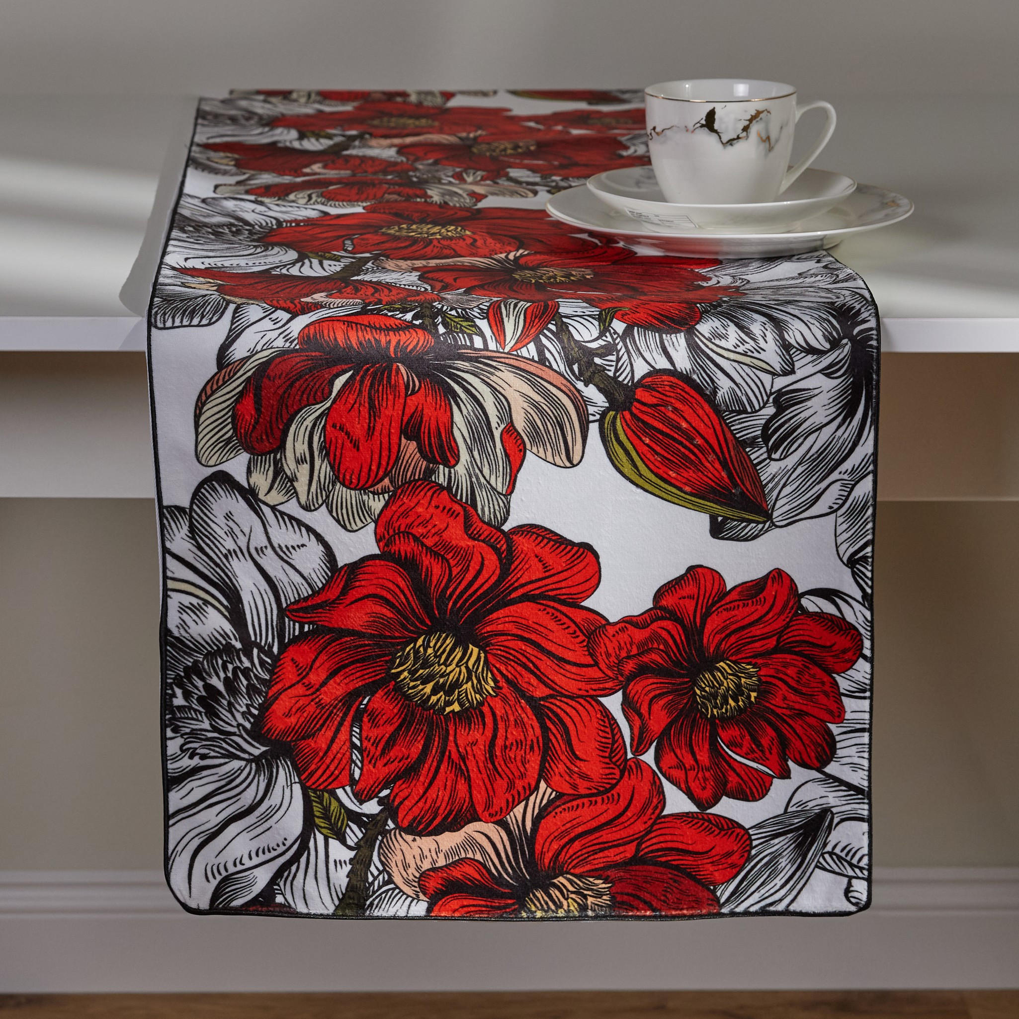 TISCHLÄUFER Verilos - Rot, Textil (180/35/1cm) - home&you