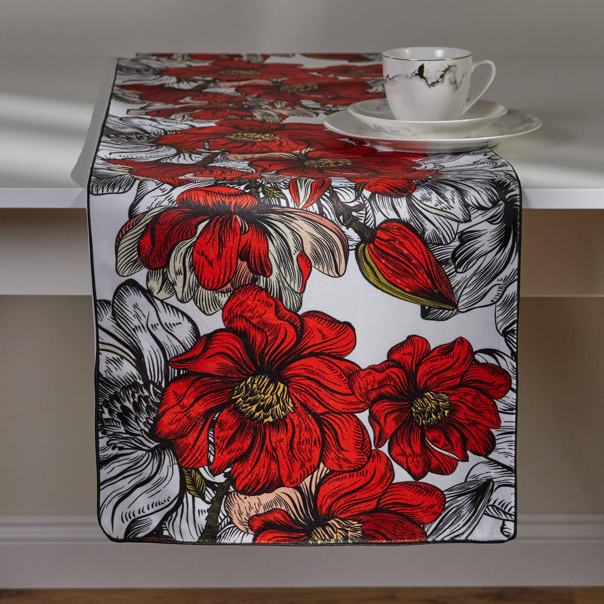 TISCHLÄUFER Verilos - Rot, Textil (180/35/1cm) - home&you