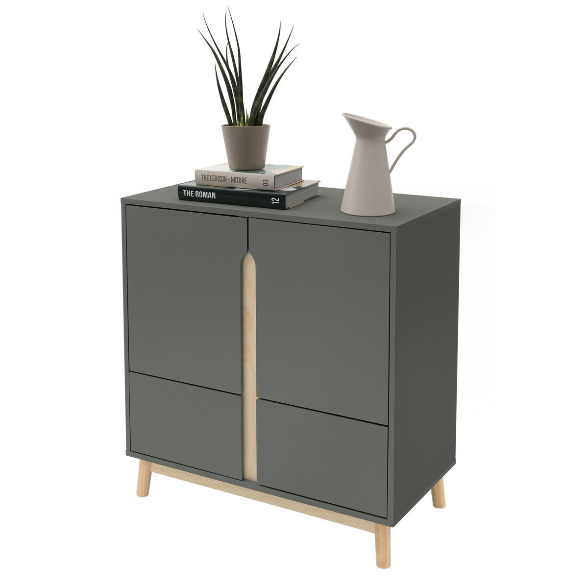 SIDEBOARD - Grau, Holz (40/86/80cm) - ML-DESIGN