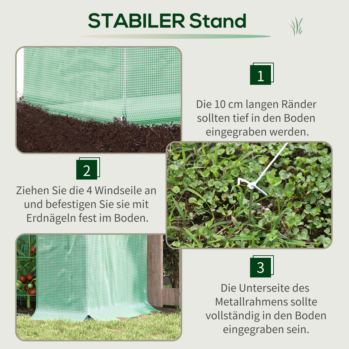 GEWÄCHSHAUS, Stahl, Kunststoff, Grün - Grün, Metall (76/168/200cm) - Outsunny