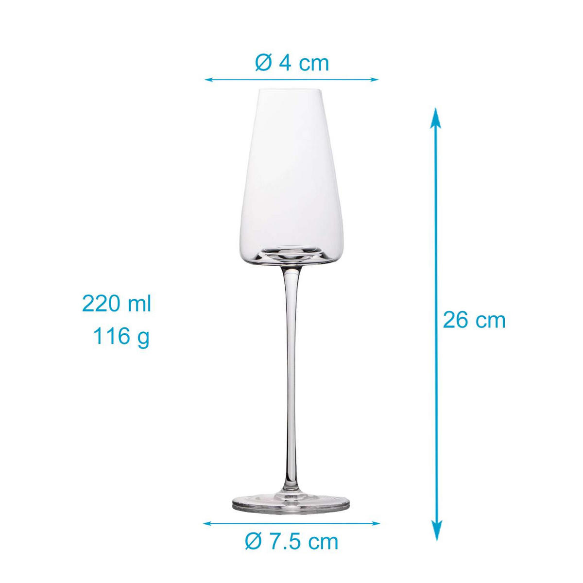 CHAMPAGNERGLÄSER 220 ml (2er-Set) - Transparent, Glas (0.2L) - Intirilife