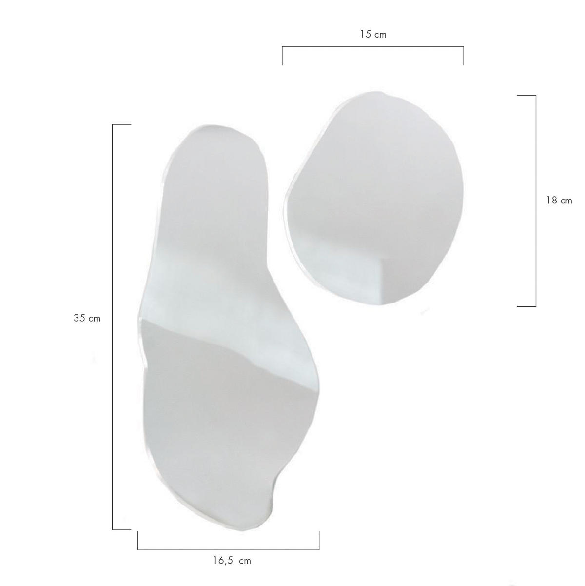SPIEGEL aus Acryl 2er-Set ORGANIC - Transparent, Kunststoff (23/50/1cm) - RNT By Really Nice Things