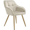 ESSZIMMERSTUHL 1er Set Marilyn 58 x 62 x 82 cm creme/gold - Goldfarben/Creme, Kunststoff (58/82/62cm) - tectake