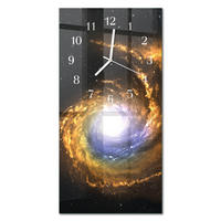 WANDUHR 30x60 cm - Abstrakte Linien - Multicolor, Glas (30/60/0.4cm) - TULUP