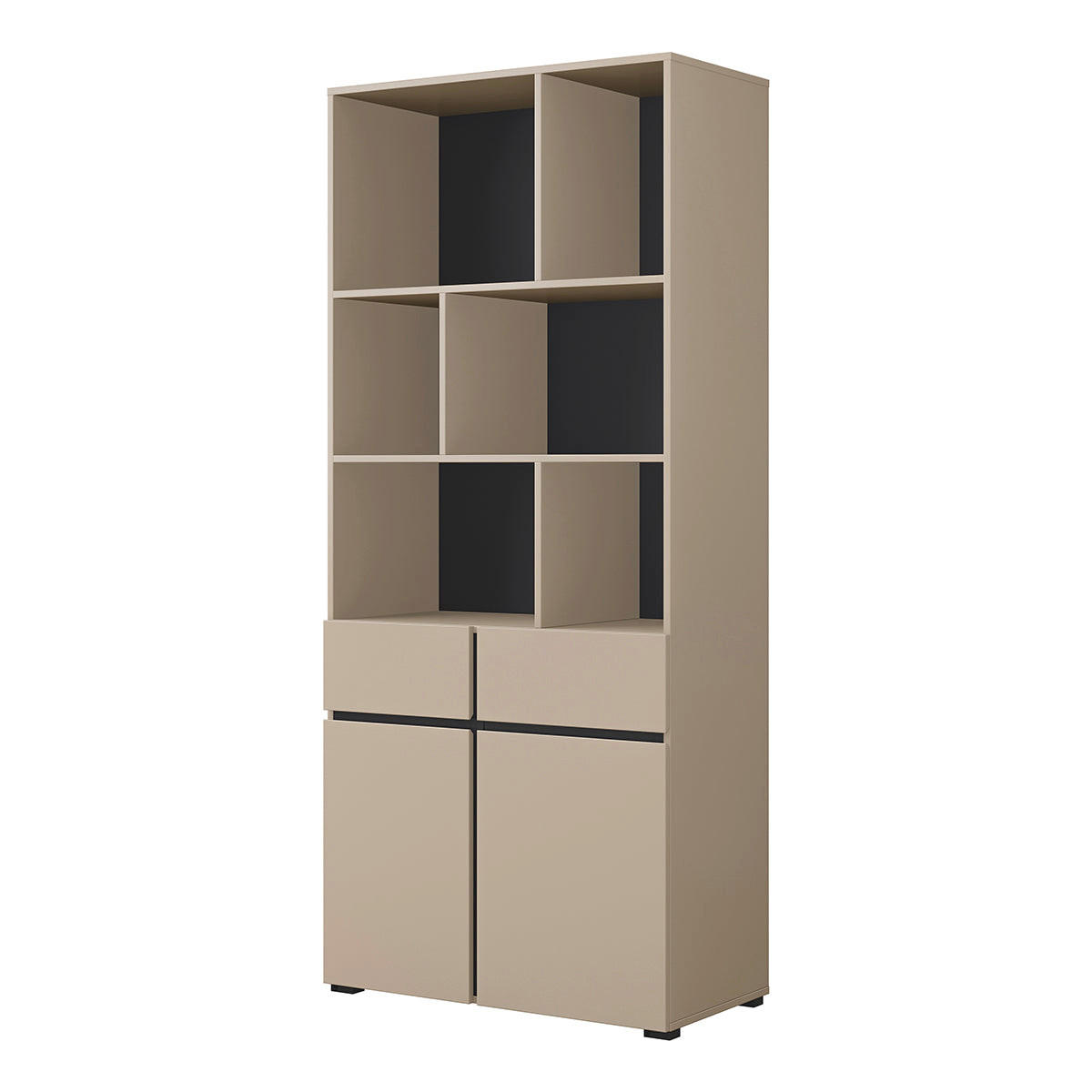 REGÁL NA KNIHY Lilia Taupe - taupe, kompozitné drevo (85/190/38.5cm) - Petits-meubles