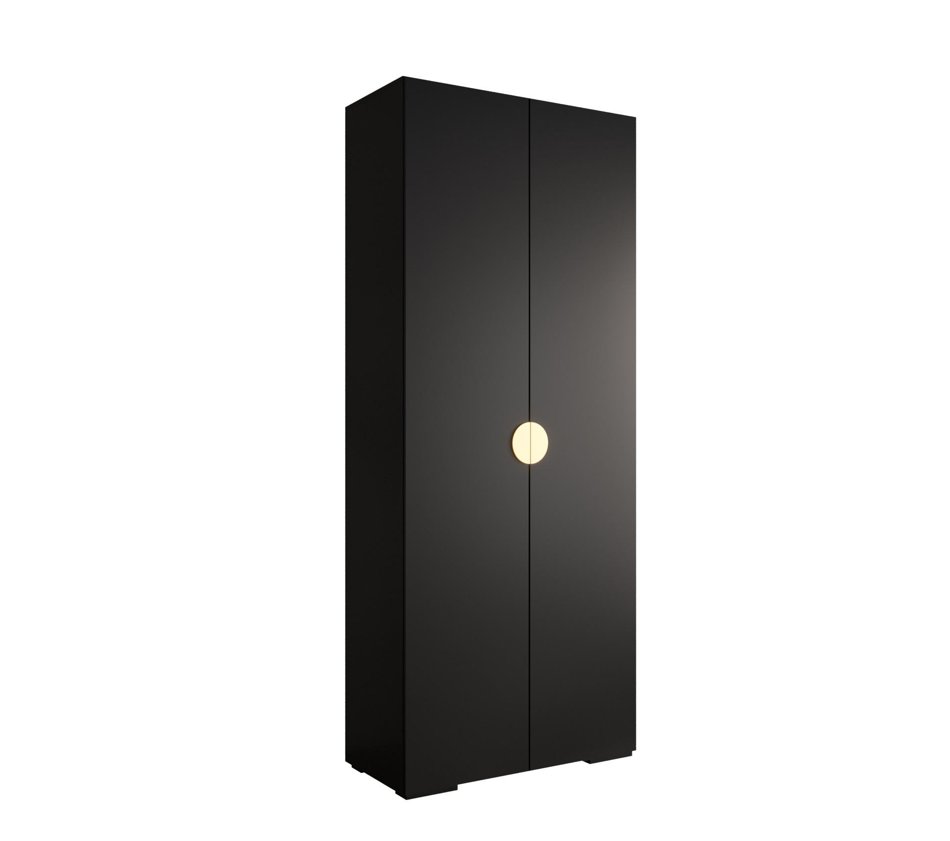 Abiks Möbel Drehtürenschrank Schwarz, Gold 100x236.7x47 cm