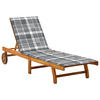 SONNENLIEGE mit Auflage Akazie Massivholz - Grau, Holz (59/85/200cm) - furnicato