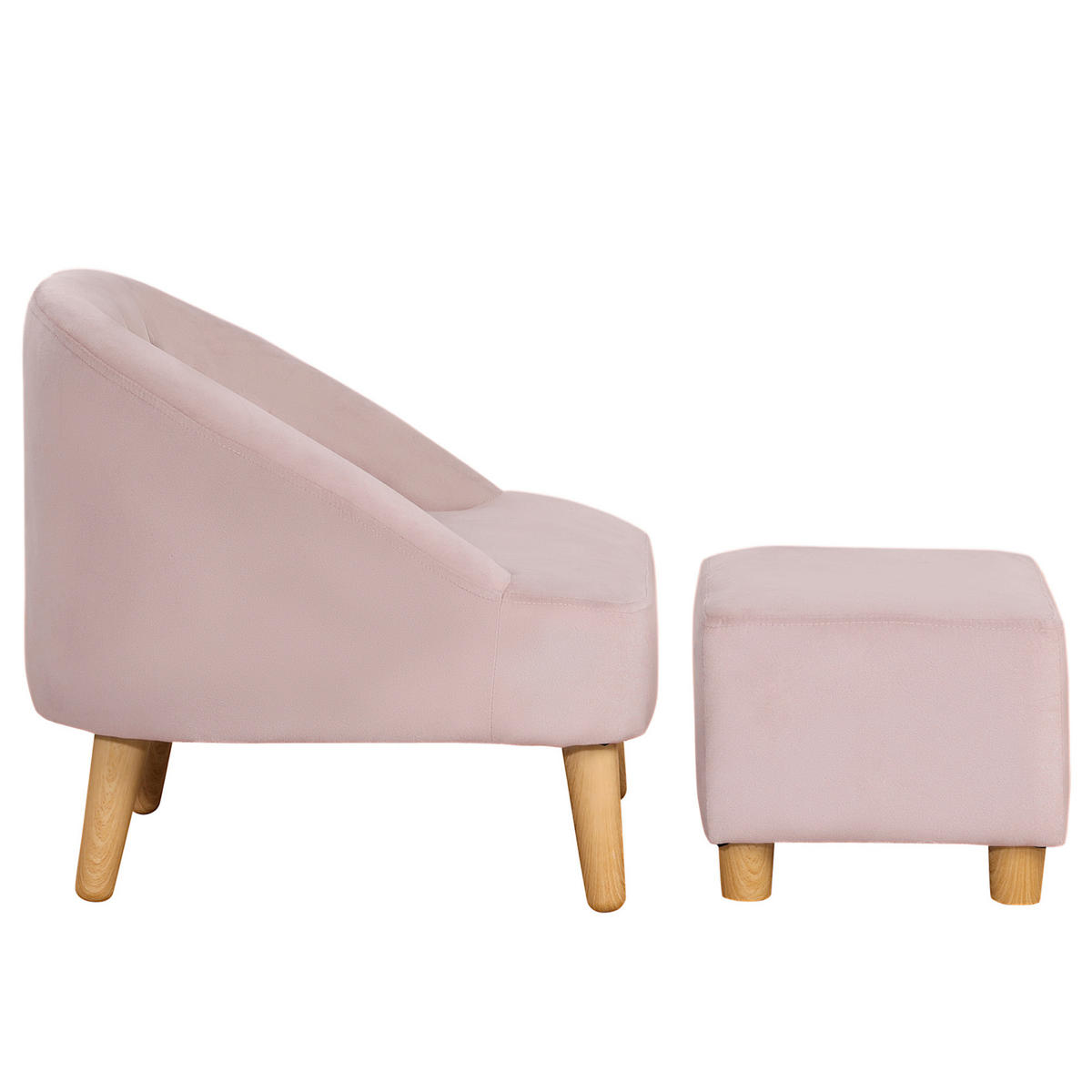 KINDERSESSEL, Rosa, Eukalyptusholz - Rosa, Holz (51/50/51cm) - HOMCOM