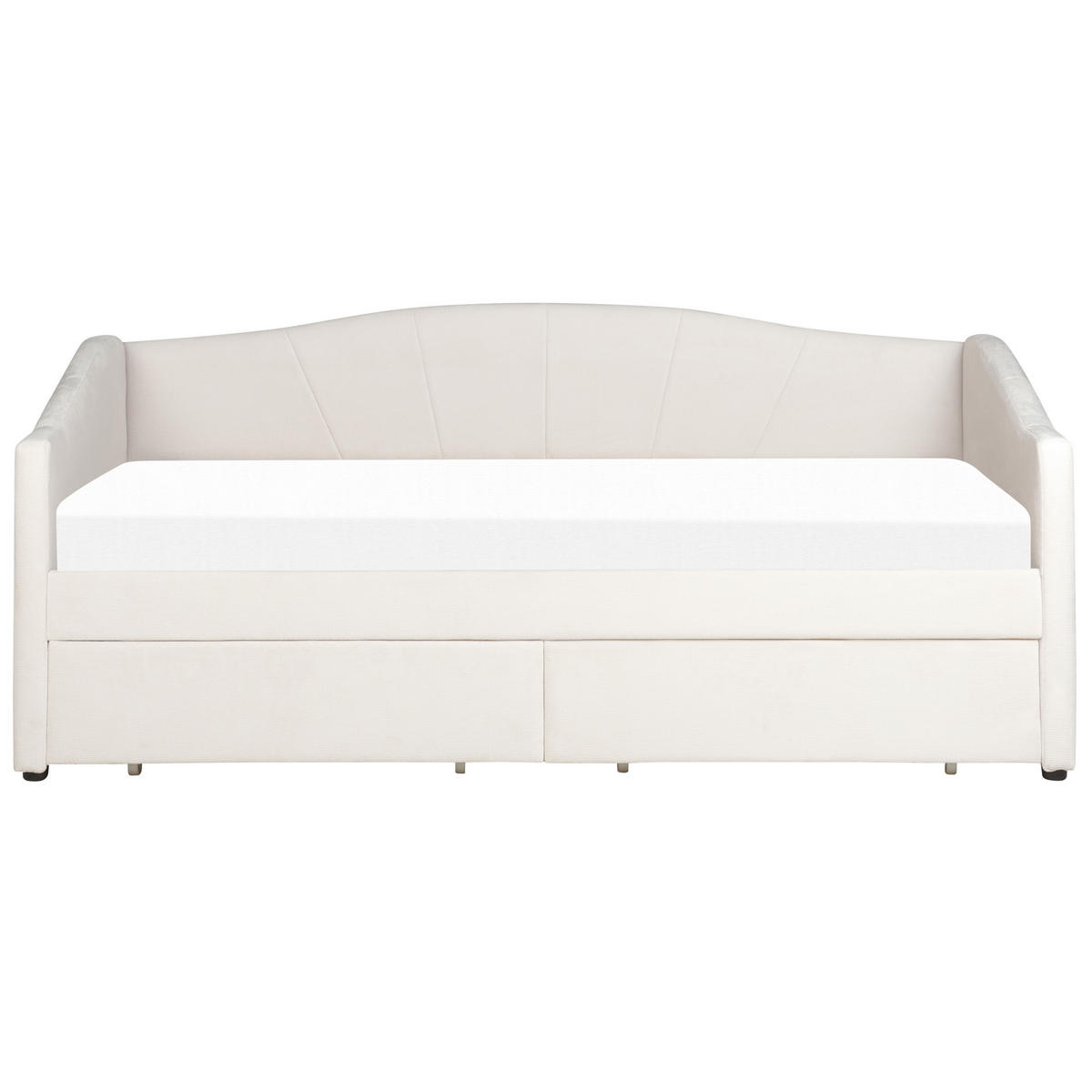 TAGESBETT mit Stauraum 90x200 cm Beige Vittel - Beige, Textil (90/200cm) - Beliani