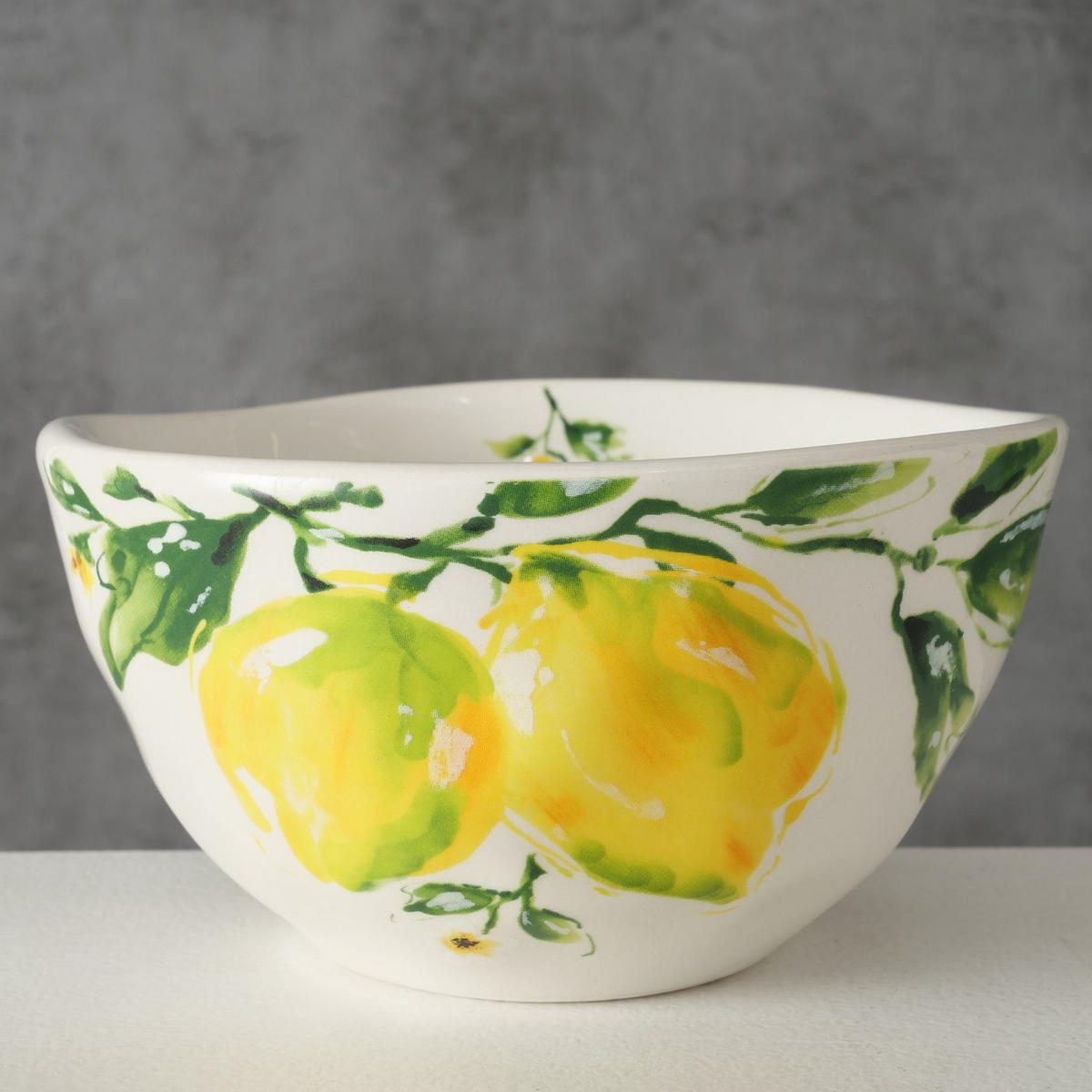SUPPENSCHÜSSEL Lemony 500 ml - Weiß, Keramik (14cm) - Boltze Home