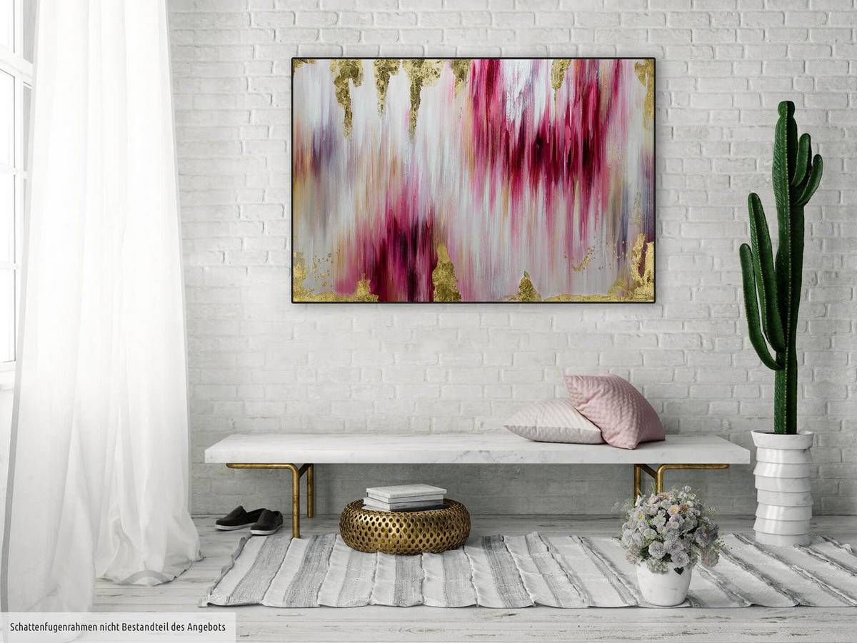 ACRYLBILD HANDGEMALT 120/80 cm - Pink, Holz/Textil (120/80cm) - KUNSTLOFT