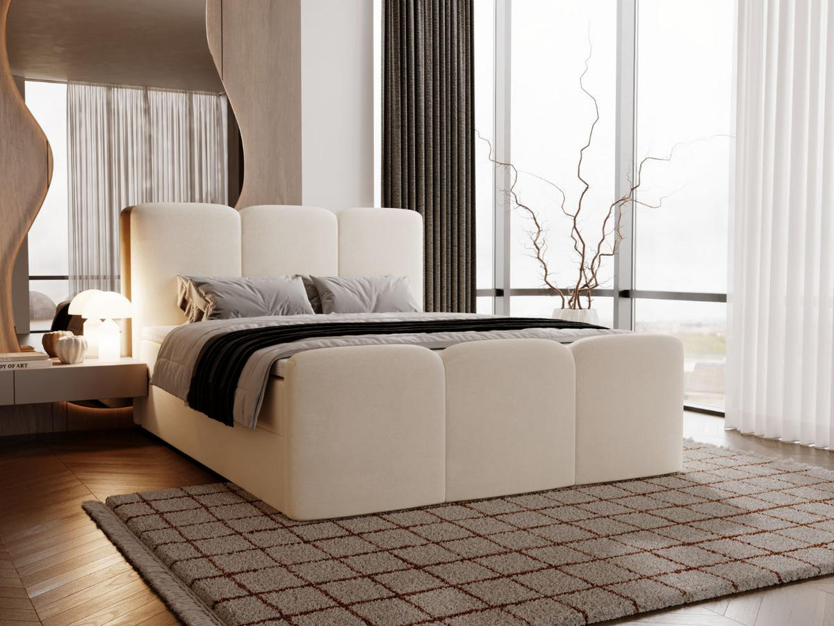 BOXBETT Campi 140x200 Creme - Creme, Holz/Textil (140/200cm) - Graingold