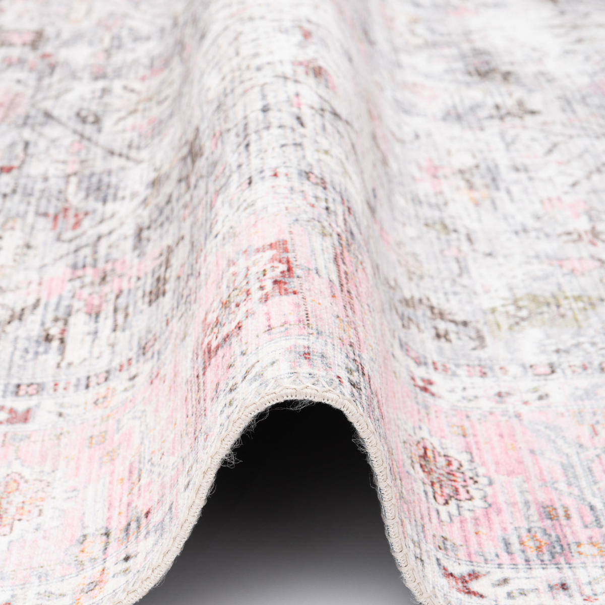 VINTAGE DESIGNERTEPPICH FINESSE ORIENT BORDÜRE - Rosa, Textil (80/150cm) - Pergamon