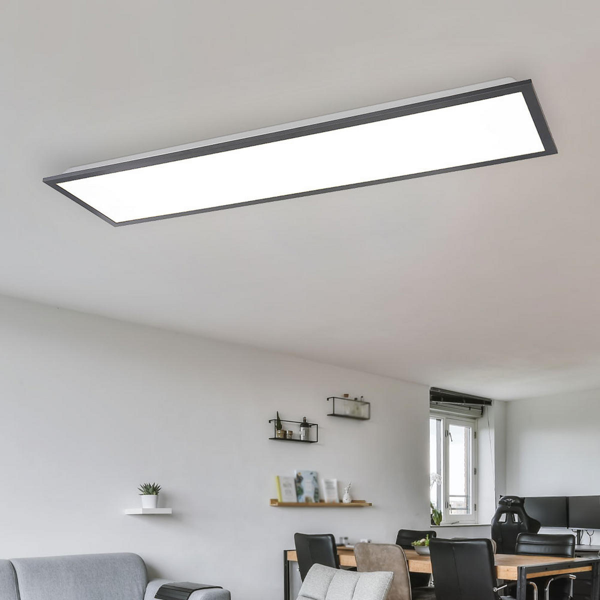 LED DECKENLEUCHTE Doro Grau Aluminium - Grau, Metall (80/20/7.5cm) - Globo Lighting