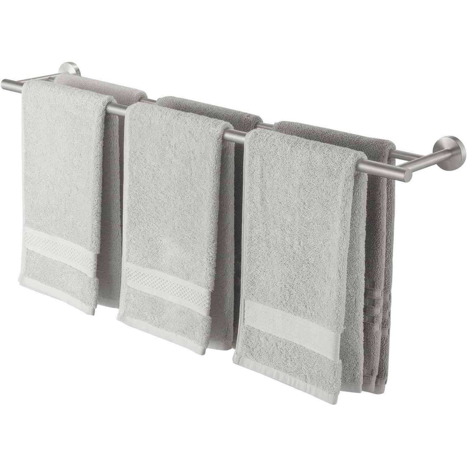 HANDTUCHHALTER Doppel Badetuchhalter Edelstahl gebürstet 85 cm - Grau, Metall (14.5/5.1/86cm)