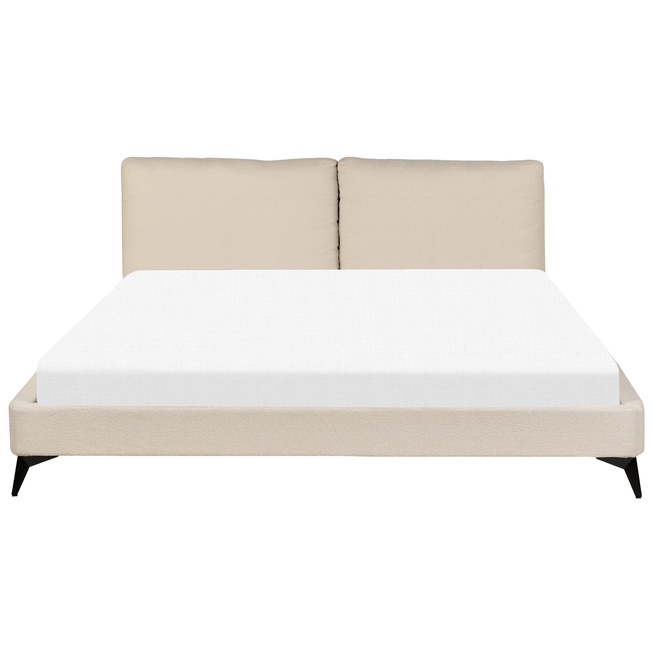 POLSTERBETT 180/200cm Helles Beige Melle - Beige, Textil (180/200cm) - Beliani