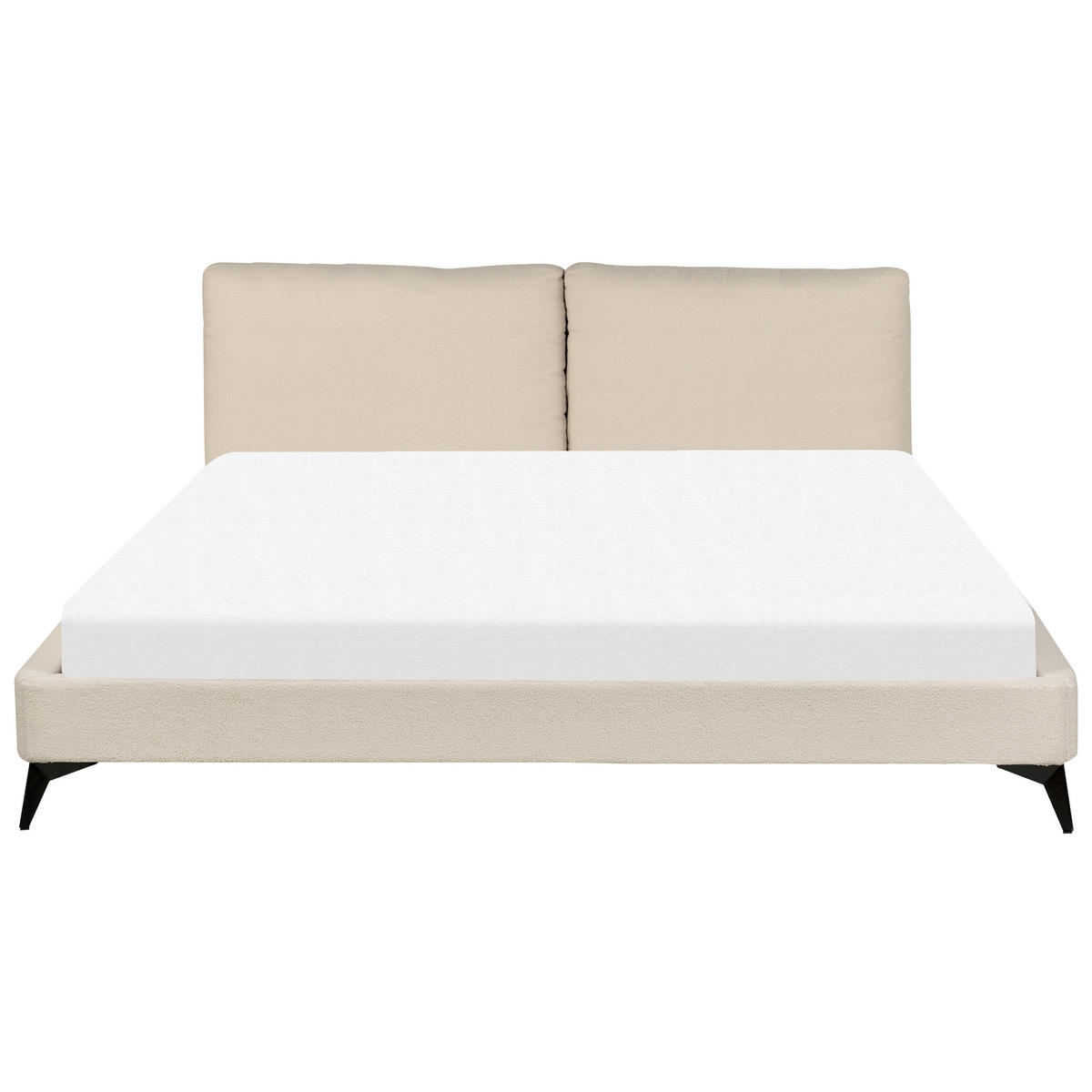 POLSTERBETT 180/200cm Helles Beige Melle - Beige, Textil (180/200cm) - Beliani